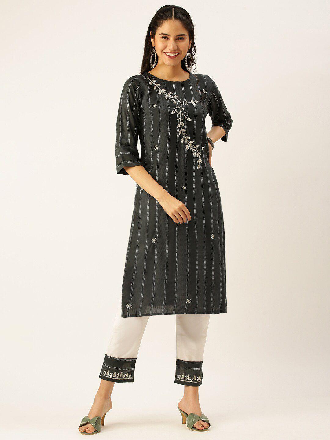 showoff striped gotta patti kurta with trousers