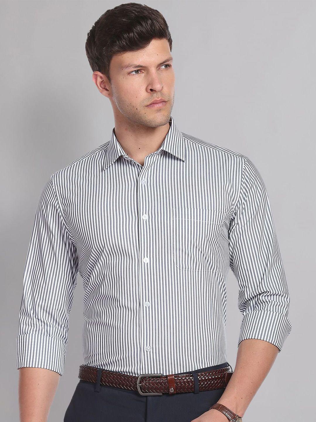 ad by arvind vertical stripes striped formal shirt