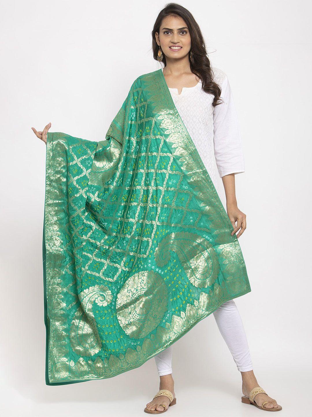 panchhi ethnic motifs woven design bandhani dupatta