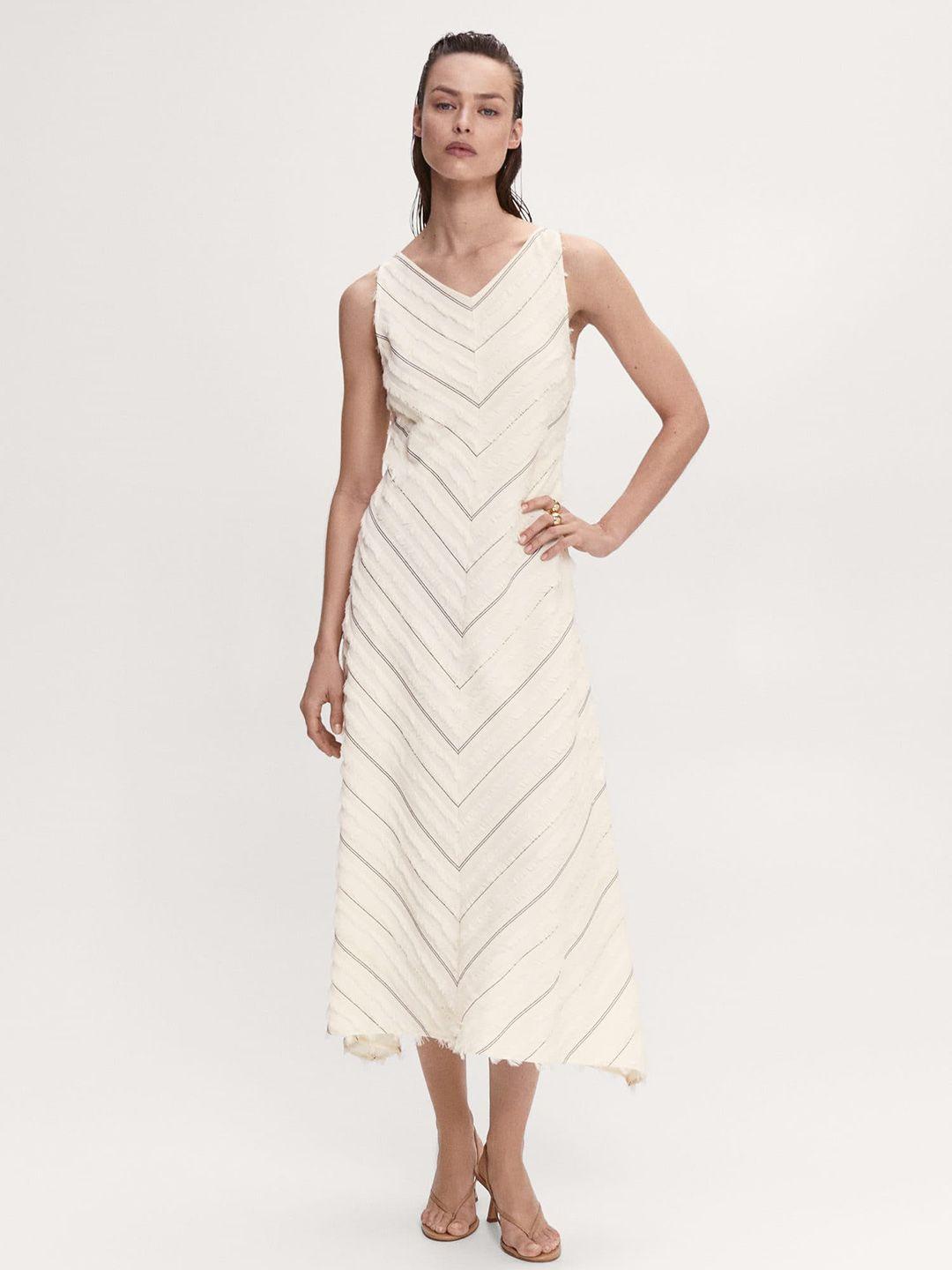 mango striped fringed maxi dress