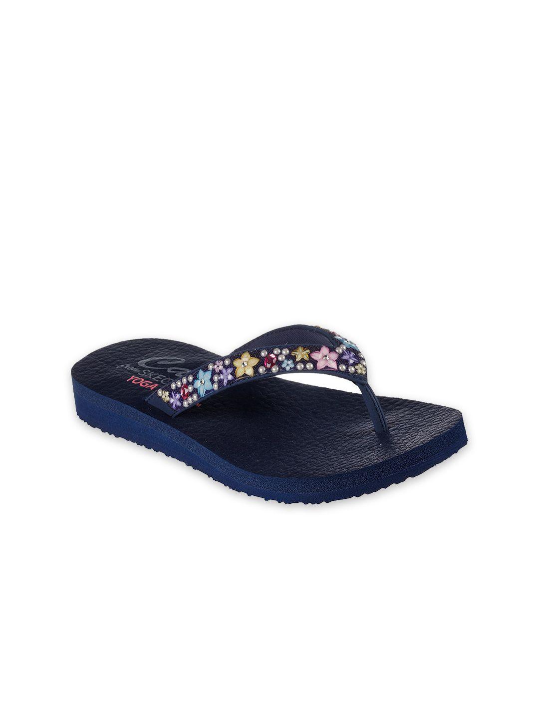 skechers women meditation-daisy delight embellished open toe flats