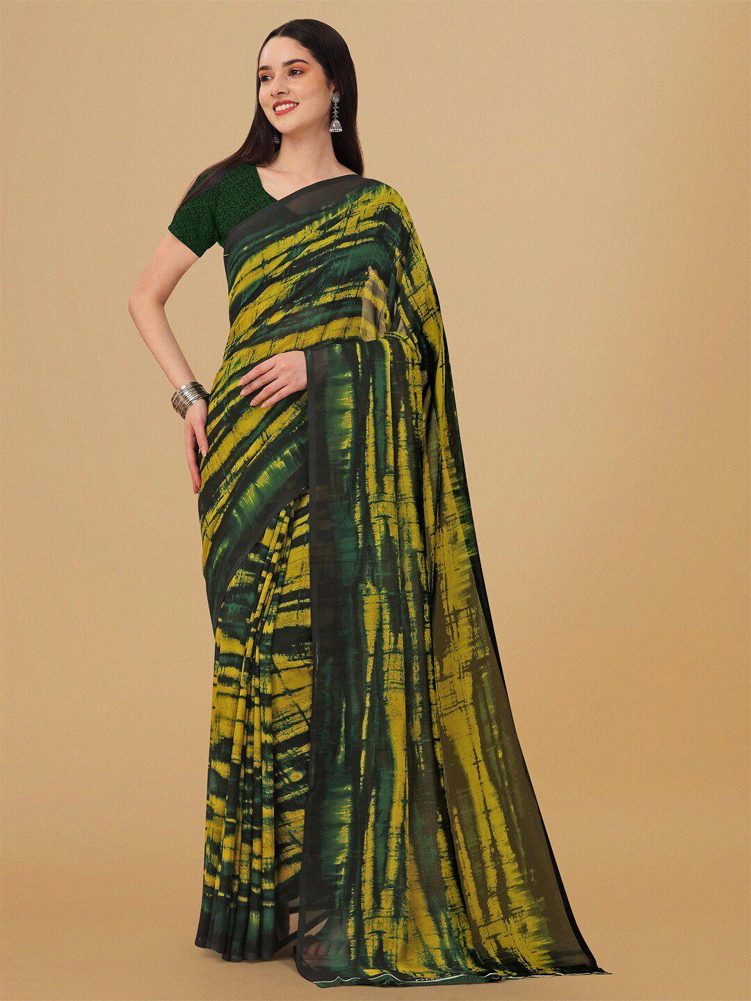 ambuja international tie and dye poly georgette saree