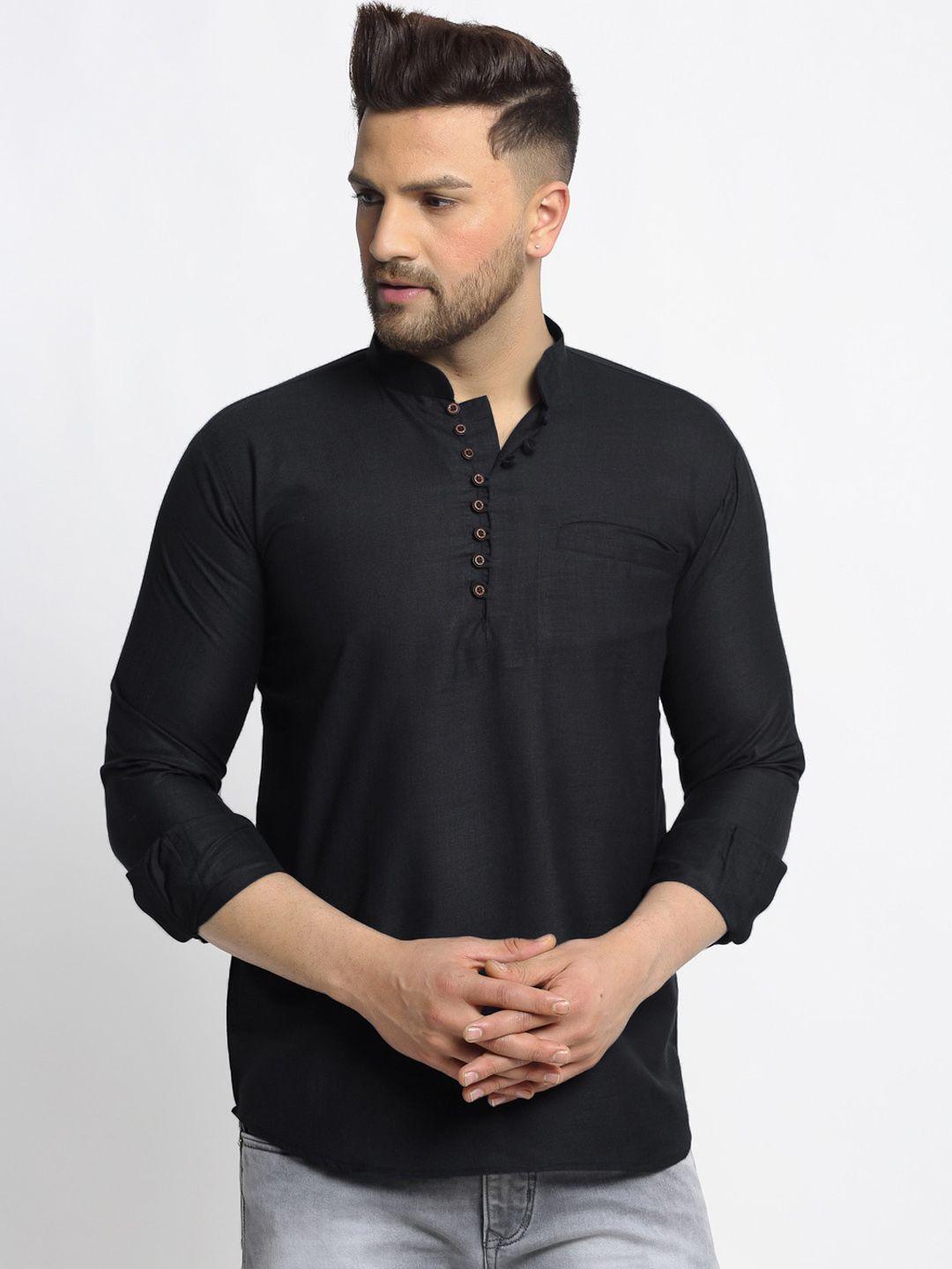 jompers mandarin collar long sleeves pure cotton short kurta