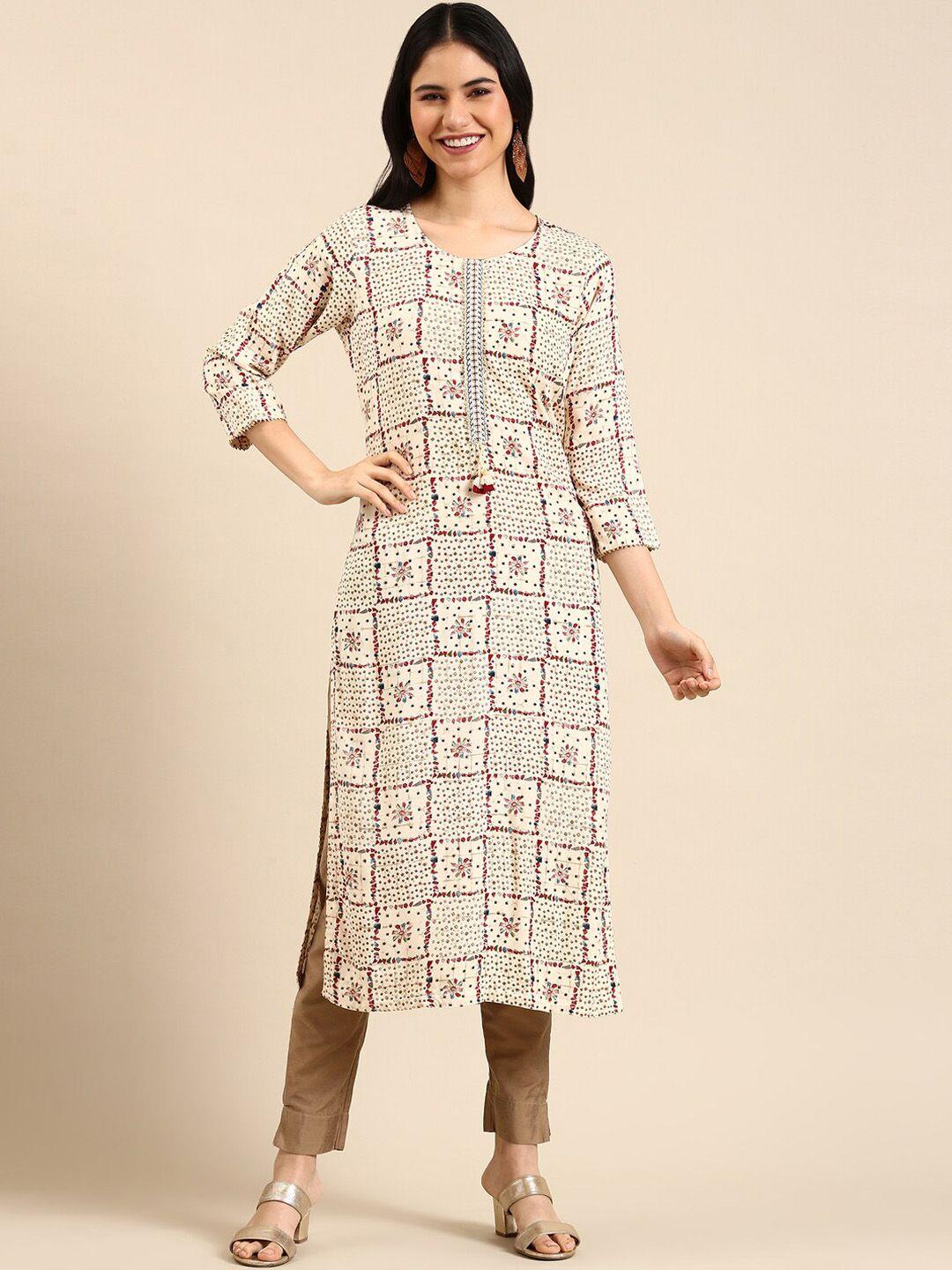 showoff geometric prtinted gotta patti kurta