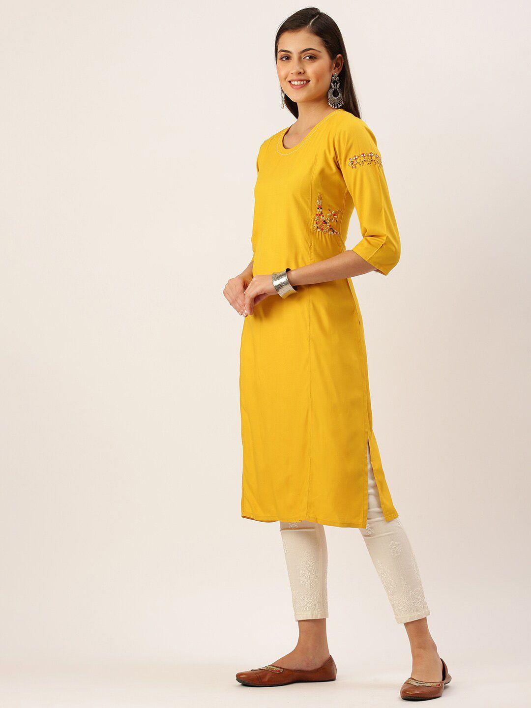 showoff floral embroiderd thread work floral kurta