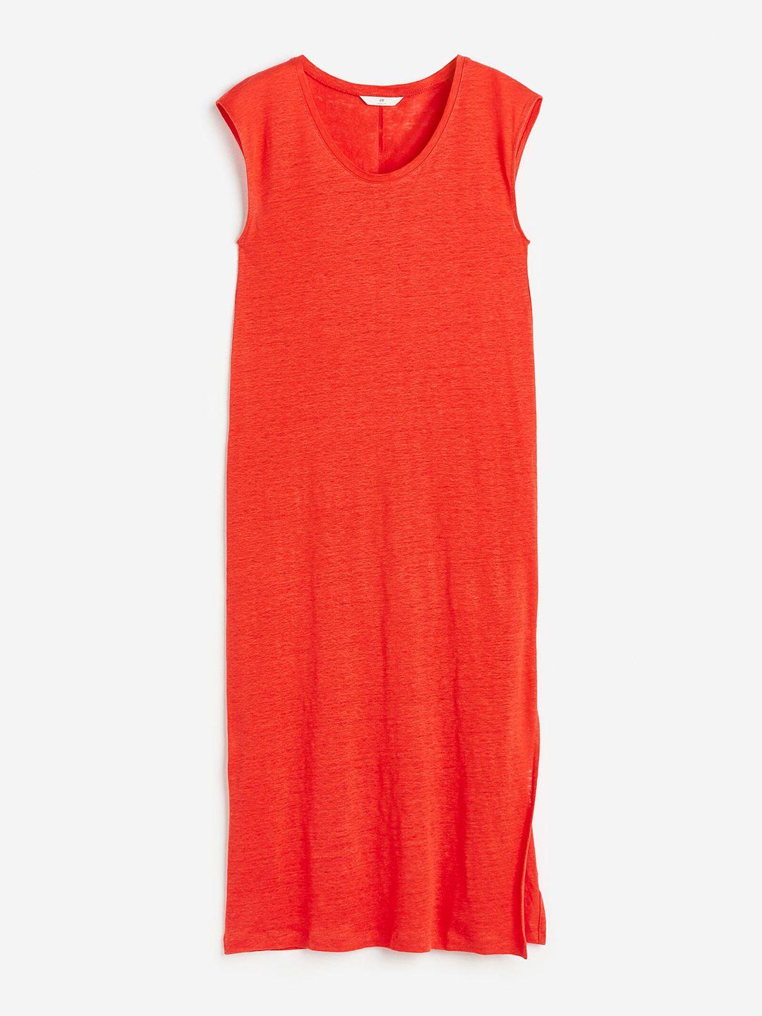 h&m linen jersey dress