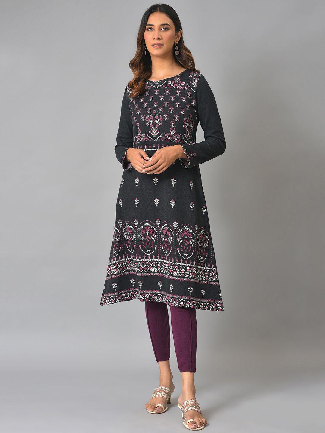 w floral printed a-line kurta