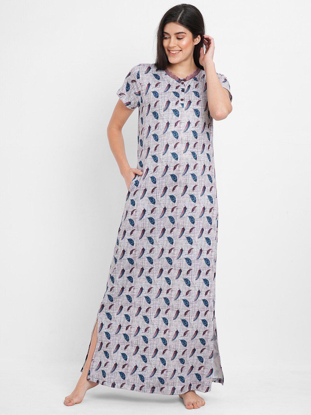 sweet dreams tropical printed maxi nightdress