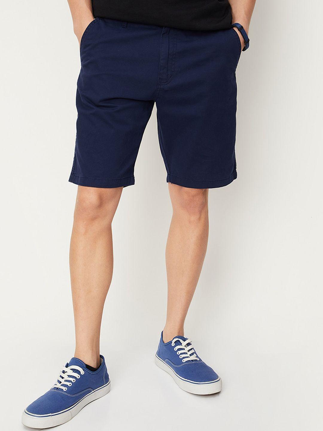 max men regular fit mid-rise sports shorts