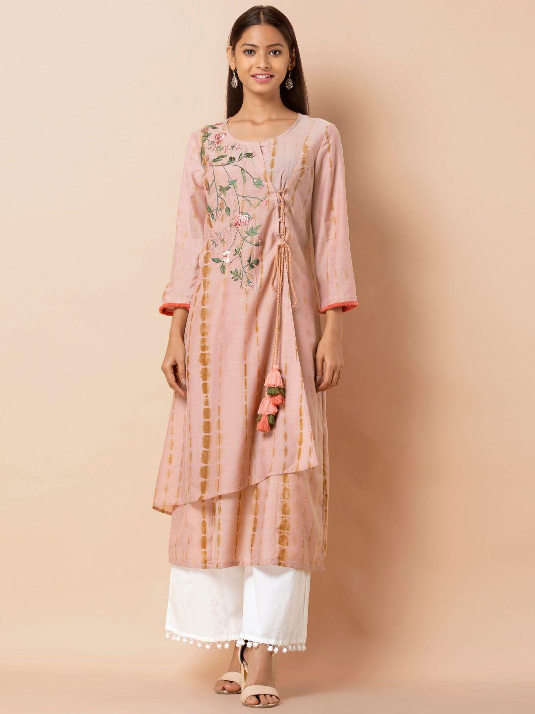 indyafloral embroidered thread work kurta