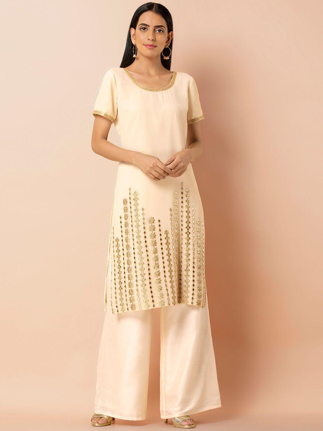 indya embellished gotta patti straight kurta