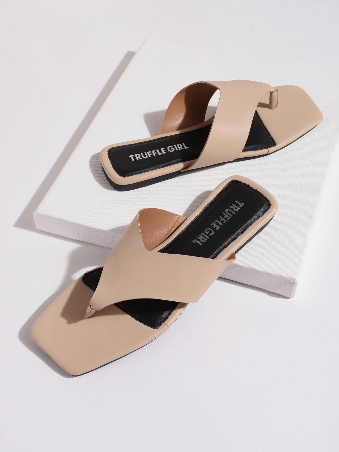 truffle collection women t-straps slip-on open toe flats