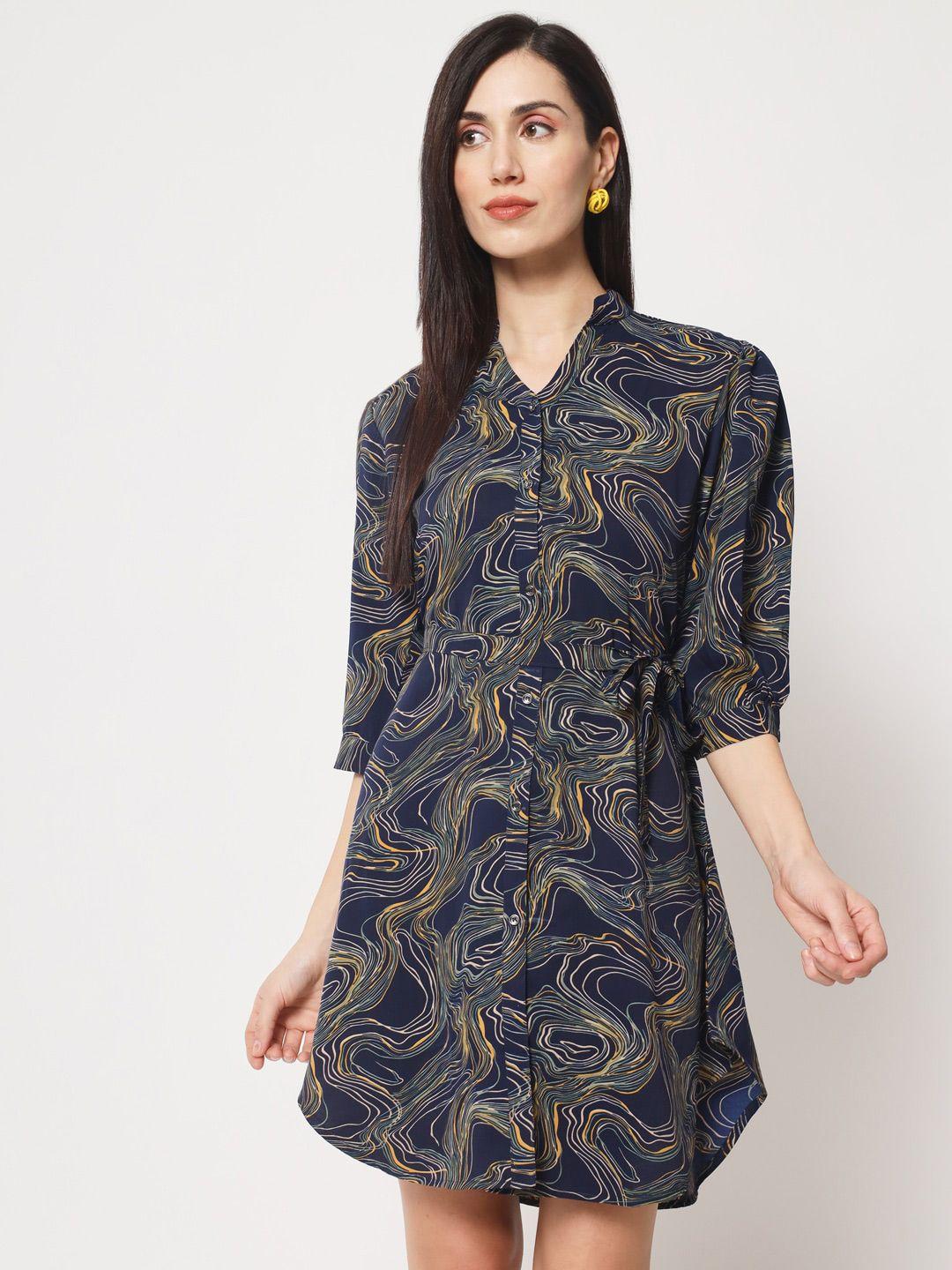 rudraaksha creations abstract printed shirt dress