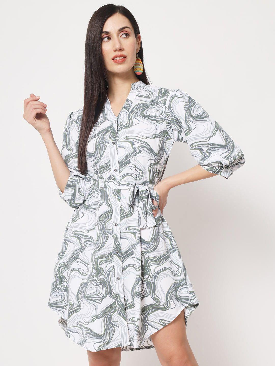 rudraaksha creations abstract printed shirt dress