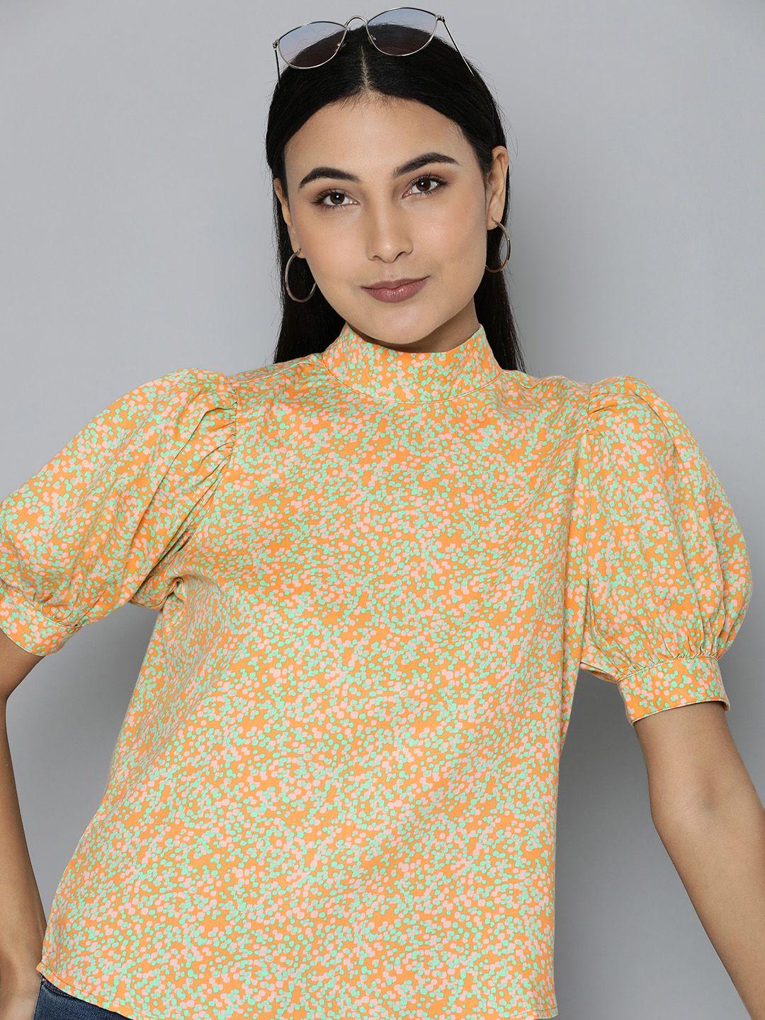 levis floral print puff sleeve top