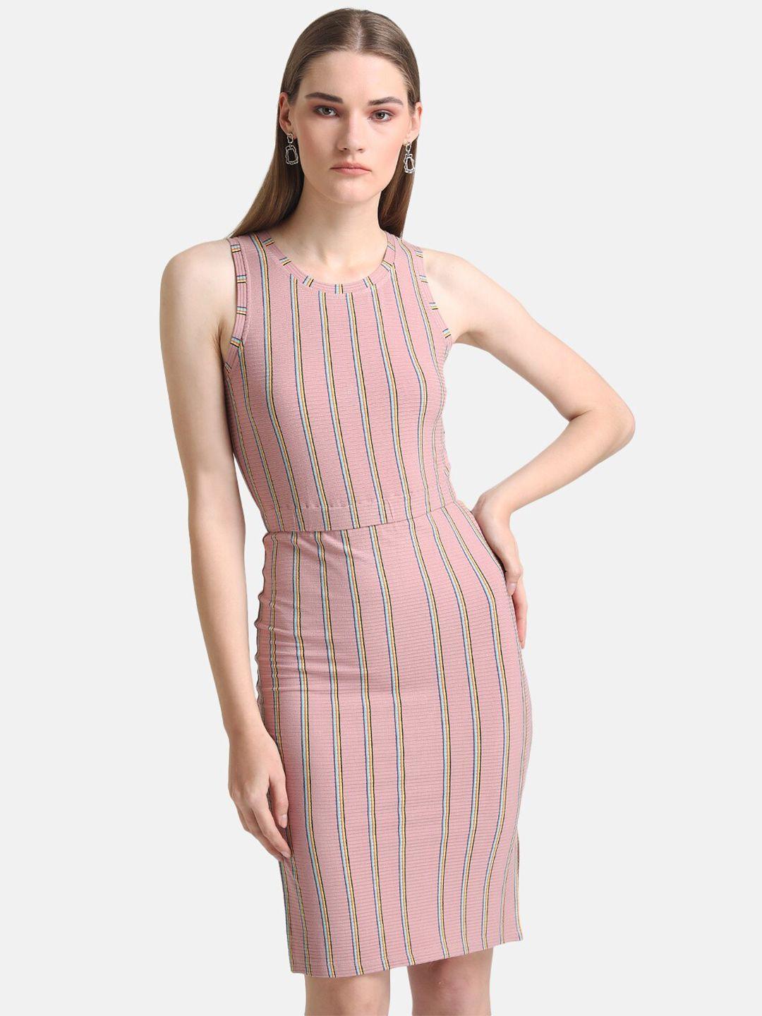 kazo striped sleeveless bodycon dress