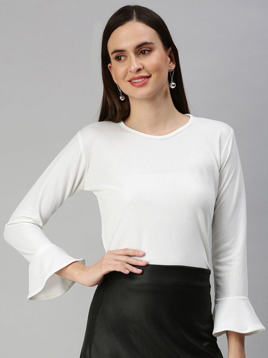 showoff round neck bell sleeves top