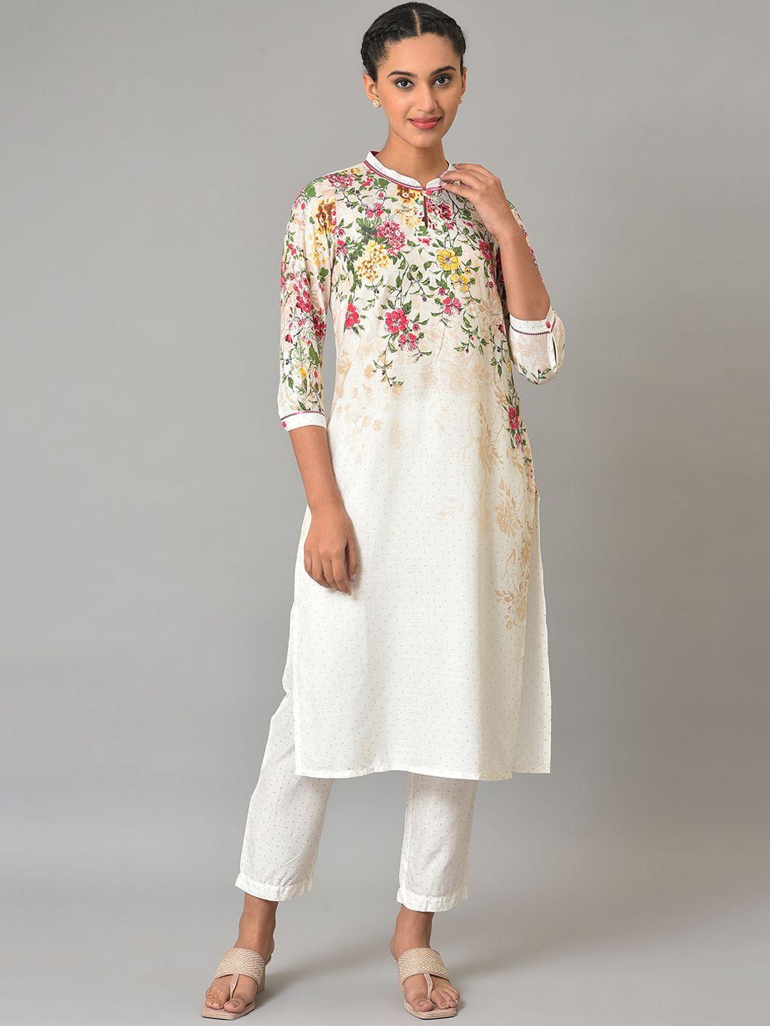 aurelia floral printed kurta with trousers