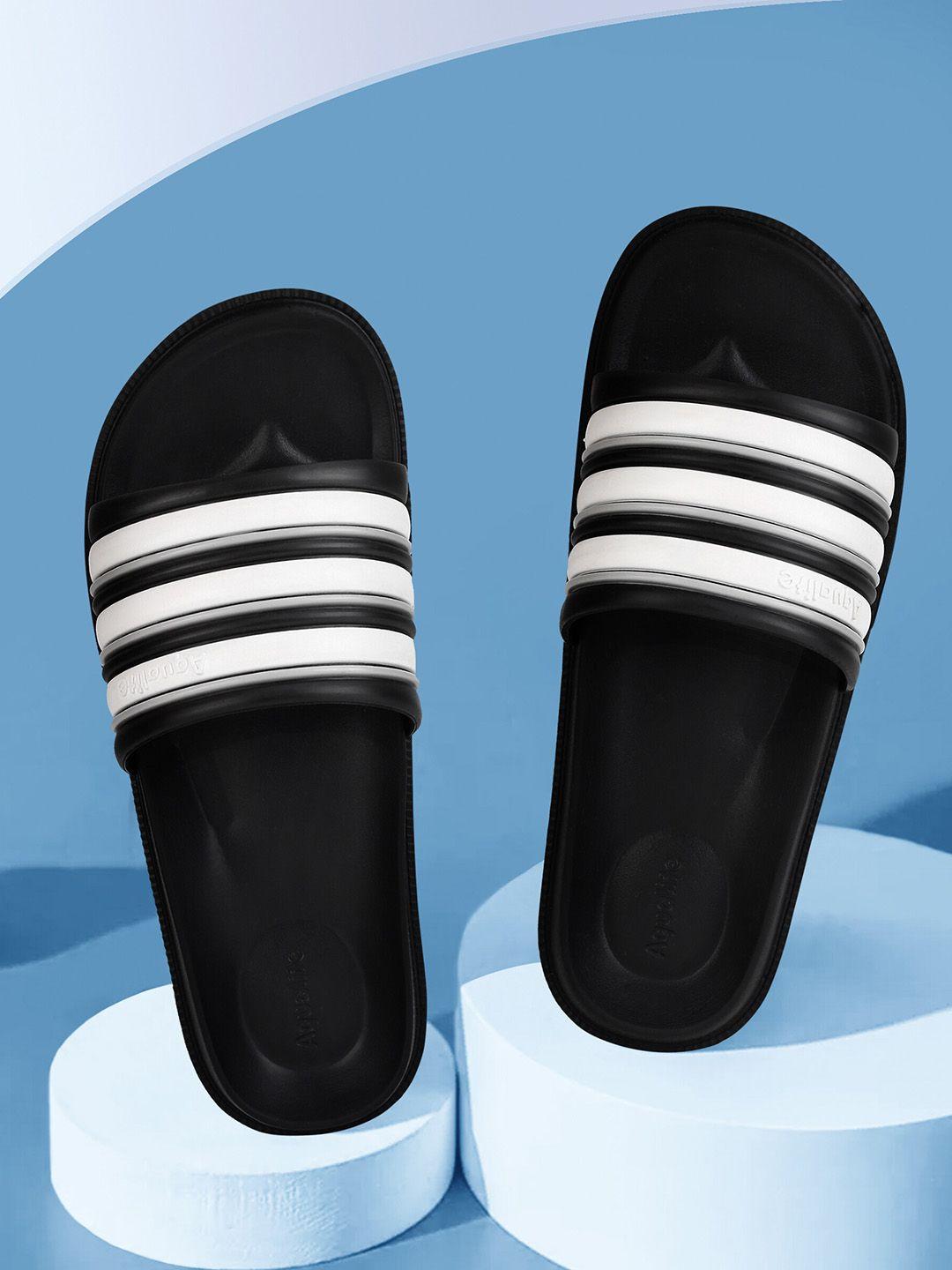 aqualite men striped synthetic sliders