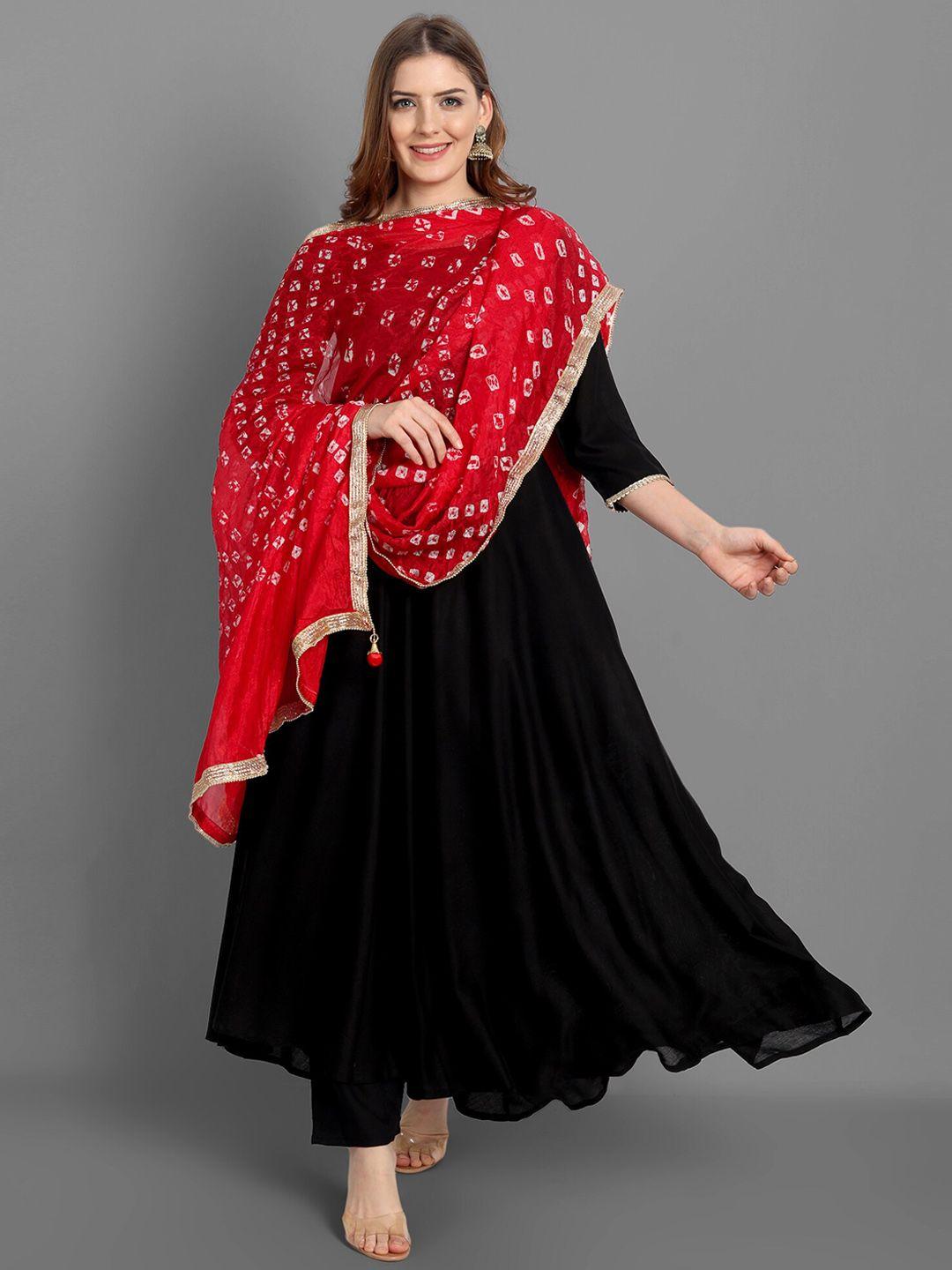 singni gotta patti anarkali kurta with trousers & dupatta