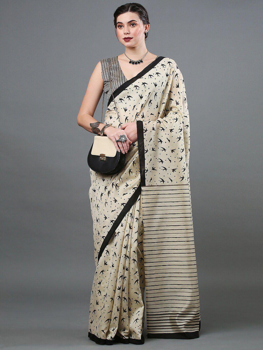 anouk ethnic motifs printed art silk bhagalpuri saree