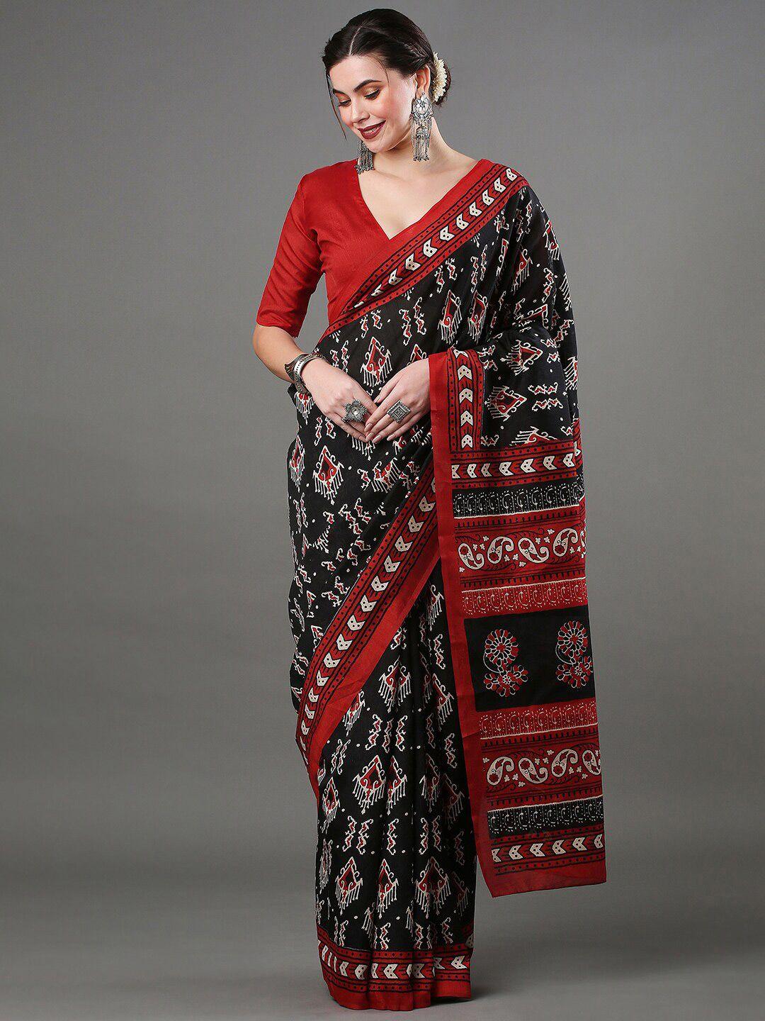 anouk ethnic motifs printed art silk bhagalpuri saree