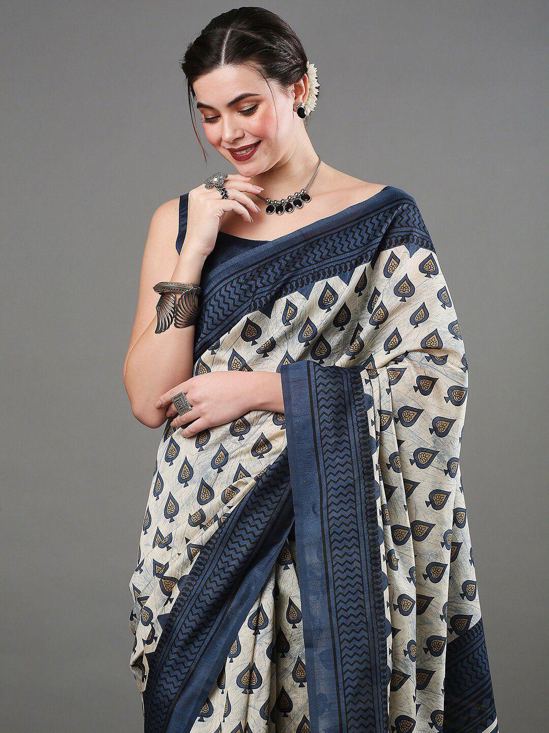 anouk ethnic motifs printed art silk bhagalpuri saree