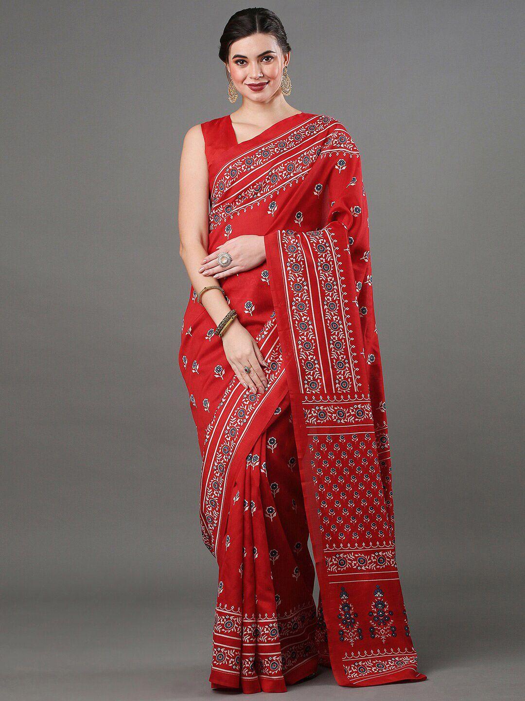 anouk floral printed art silk bhagalpuri  saree