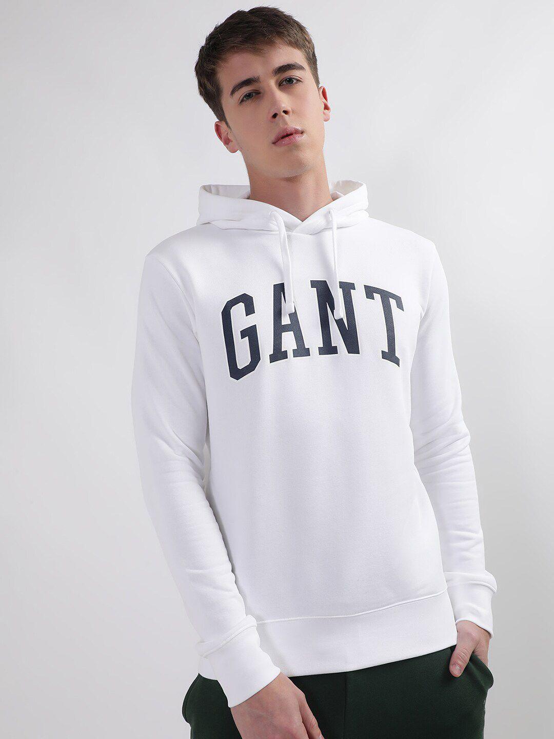 gant men printed cotton hooded sweatshirt