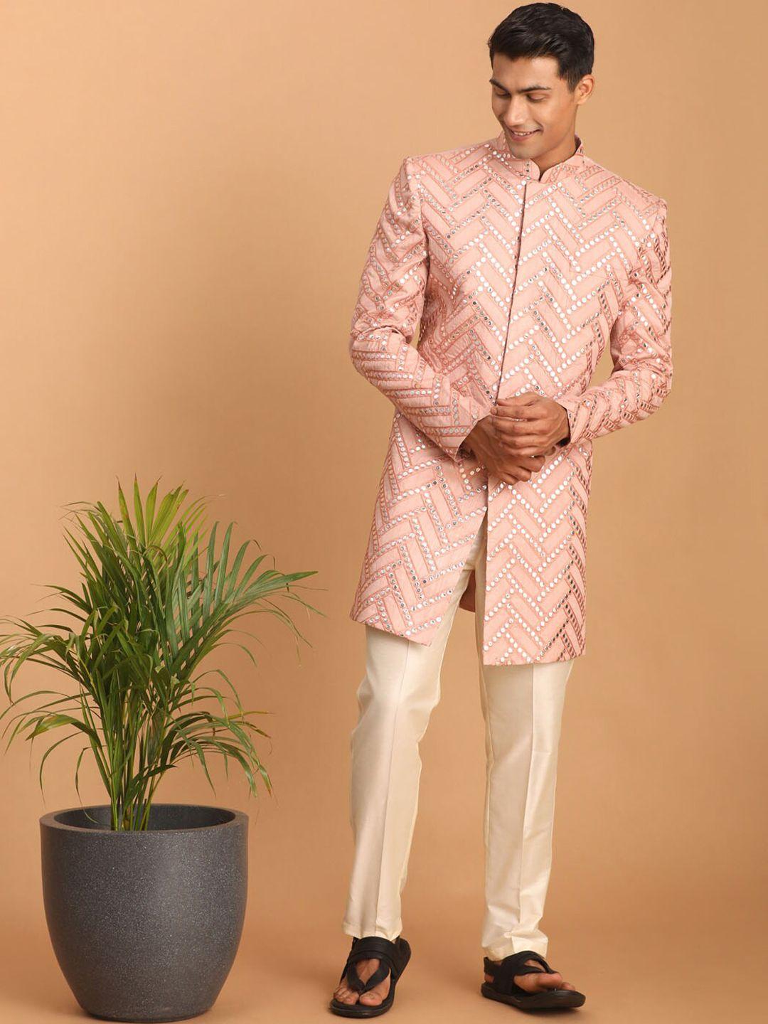 shrestha by vastramay embroidered straight sherwani set