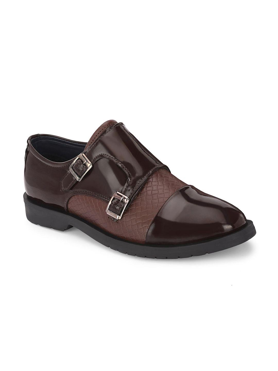 here&now men textured formal monks shoes