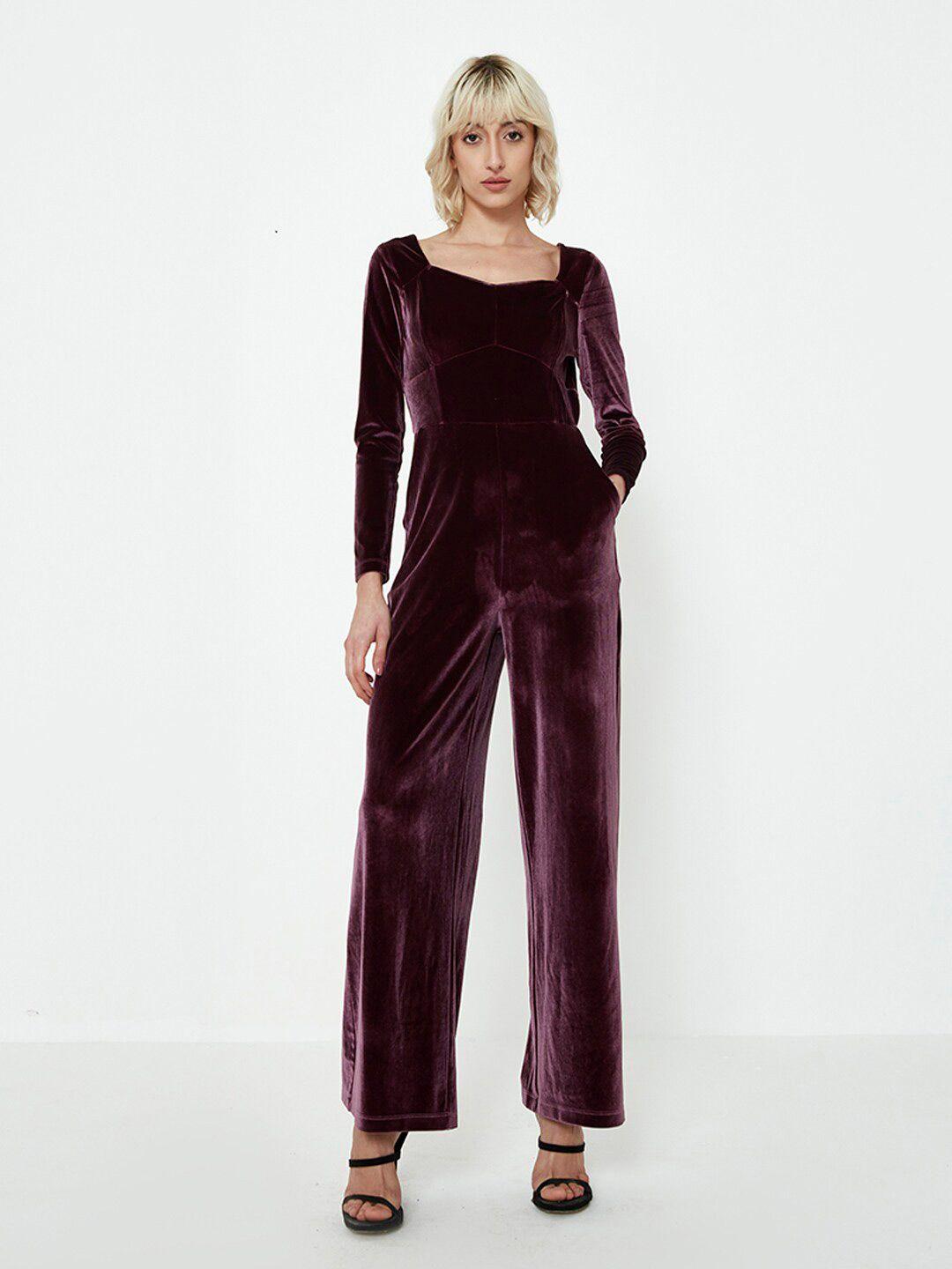 cover story velvet basic jumpsuit