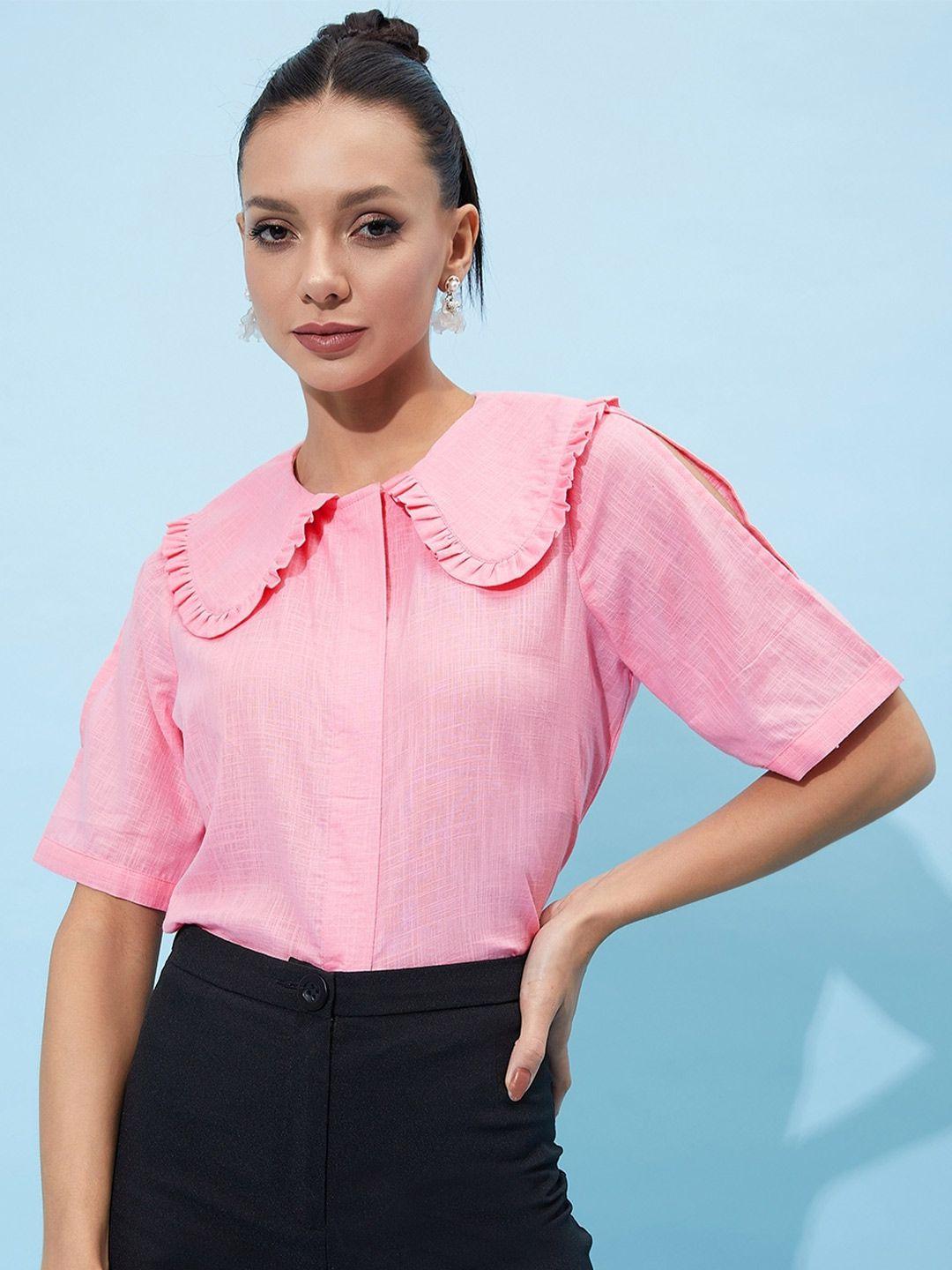 athena peter pan collar cotton shirt style top