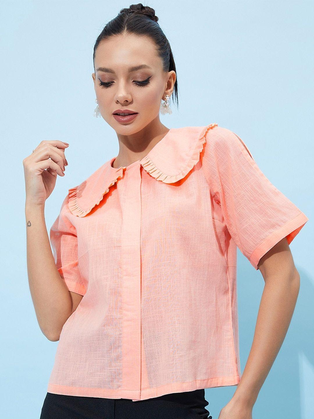 athena peter pan collar cotton shirt style top