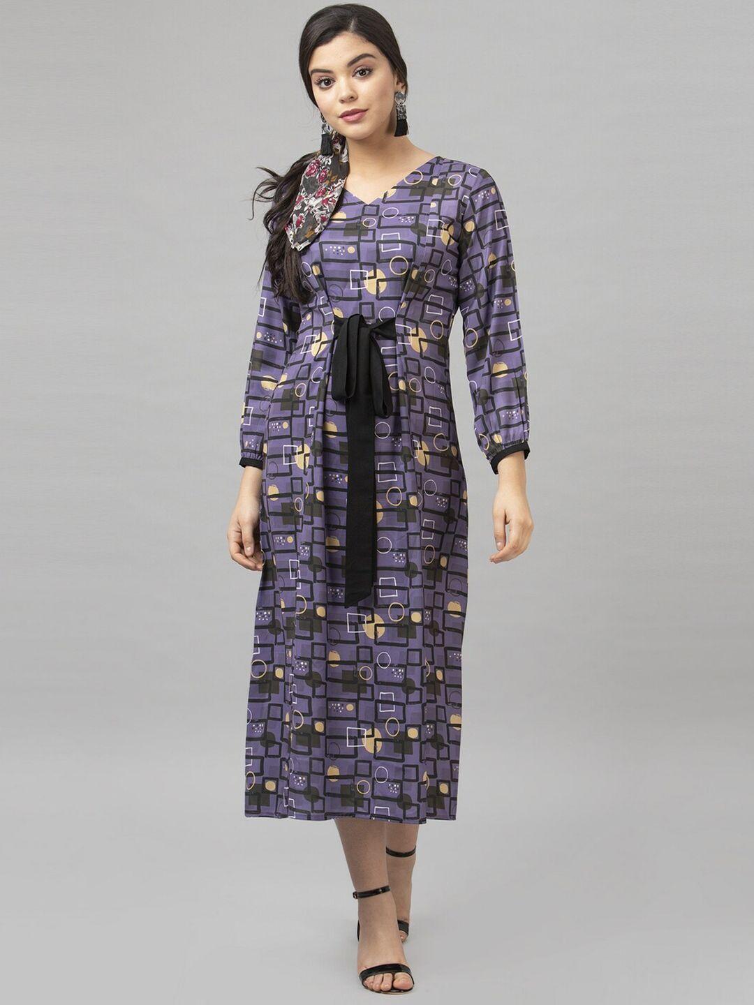 selvia print crepe a-line midi dress