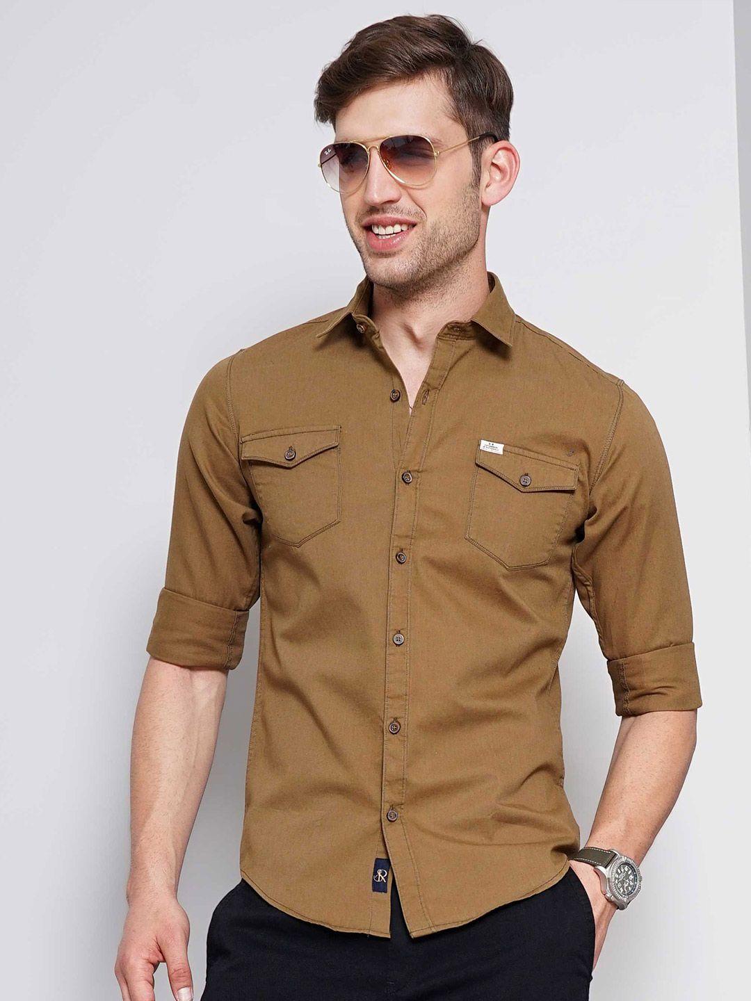 soratia slim fit opaque cotton casual shirt