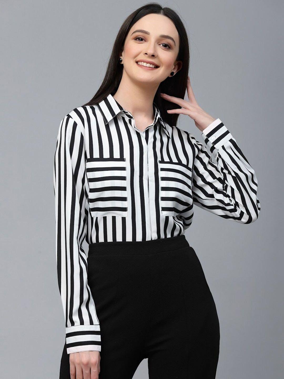 style quotient smart striped semi formal shirt