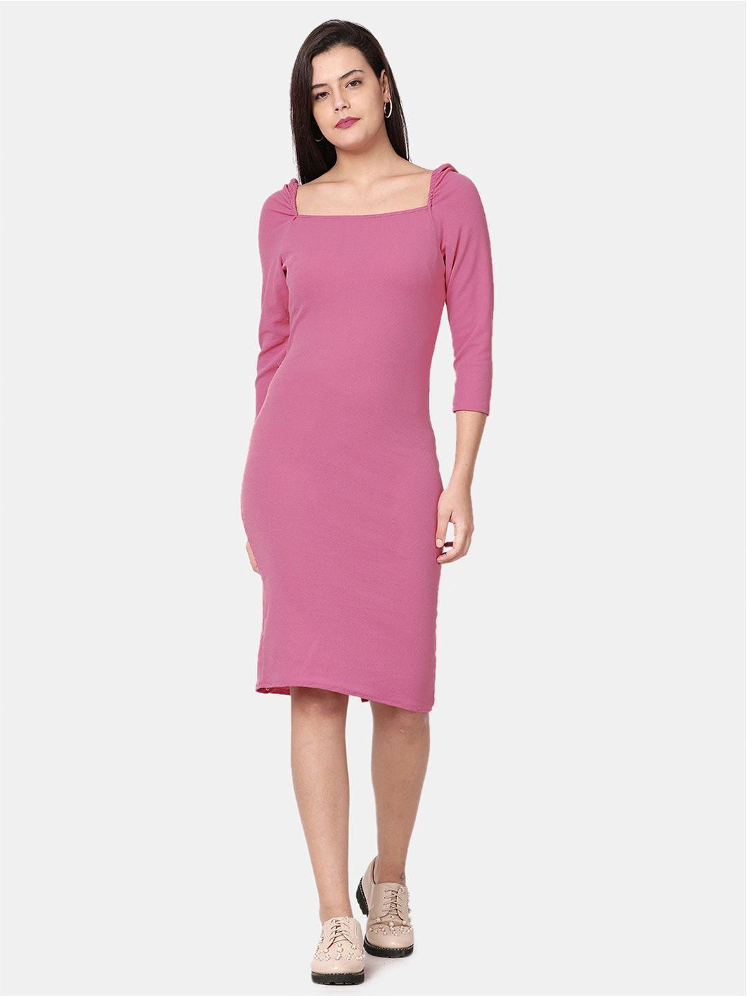 selvia square neck sheath midi dress