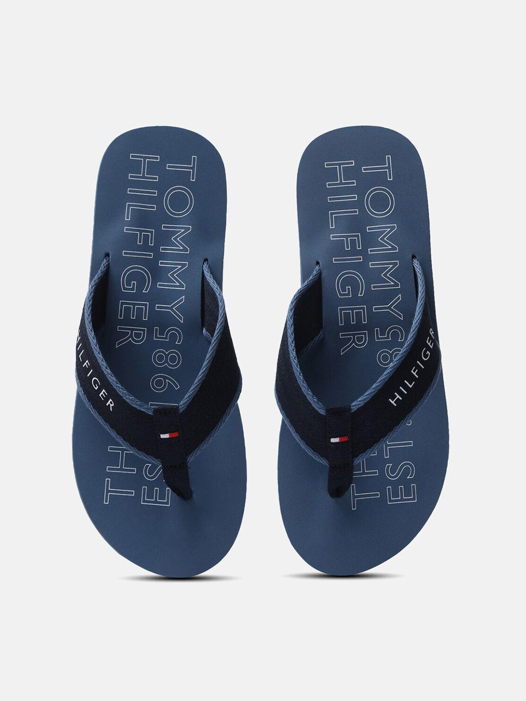 tommy hilfiger men slip on printed thong flip-flops