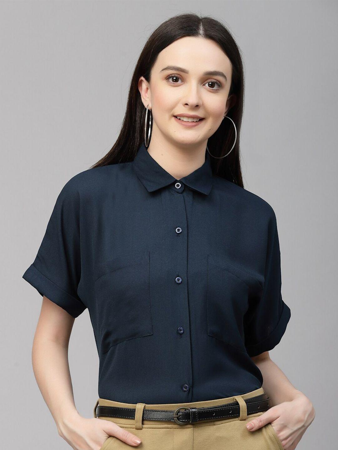 style quotient smart opaque spread collar formal shirt