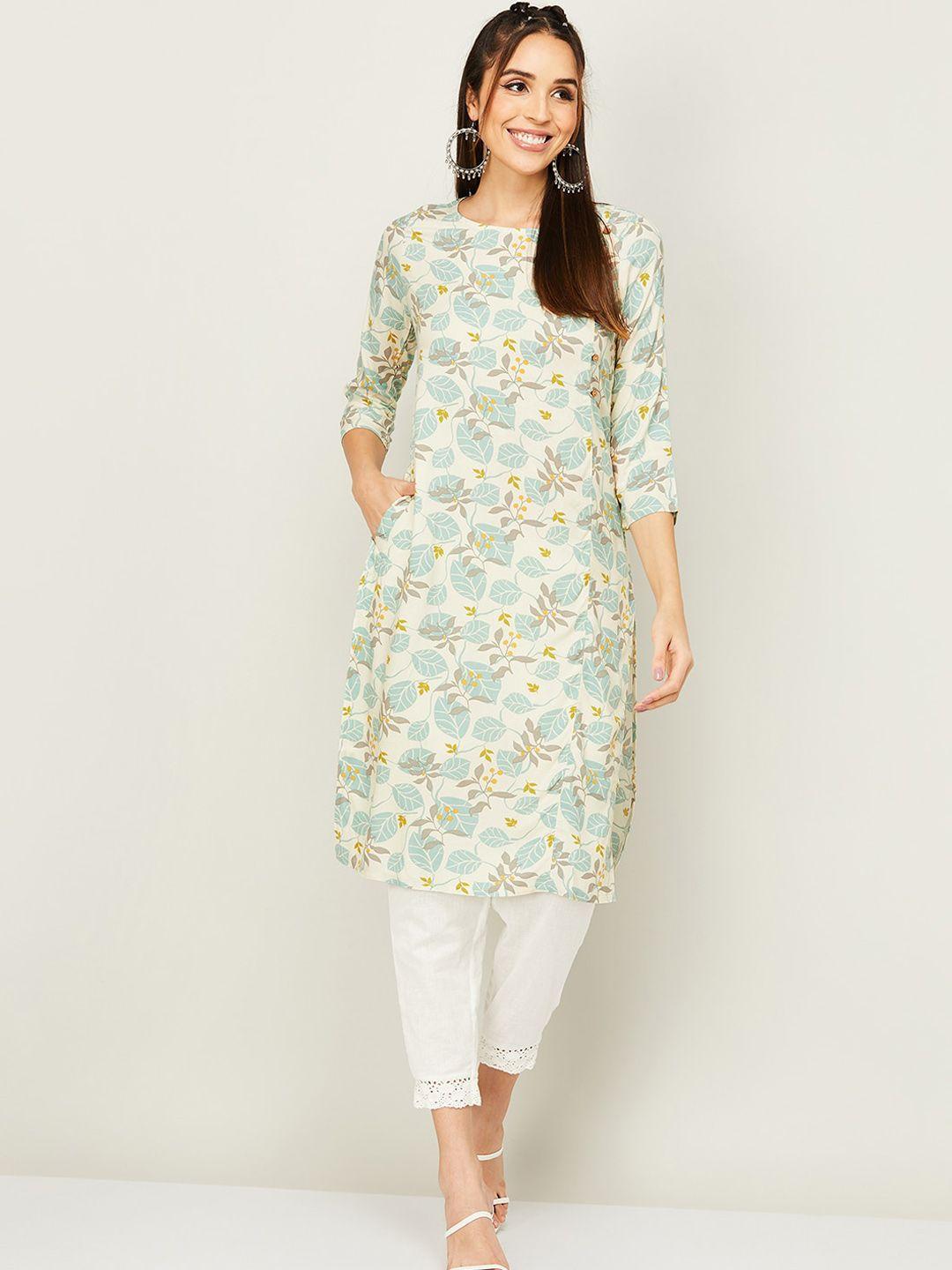 melange by lifestyle ethnic motif printed straight kurta