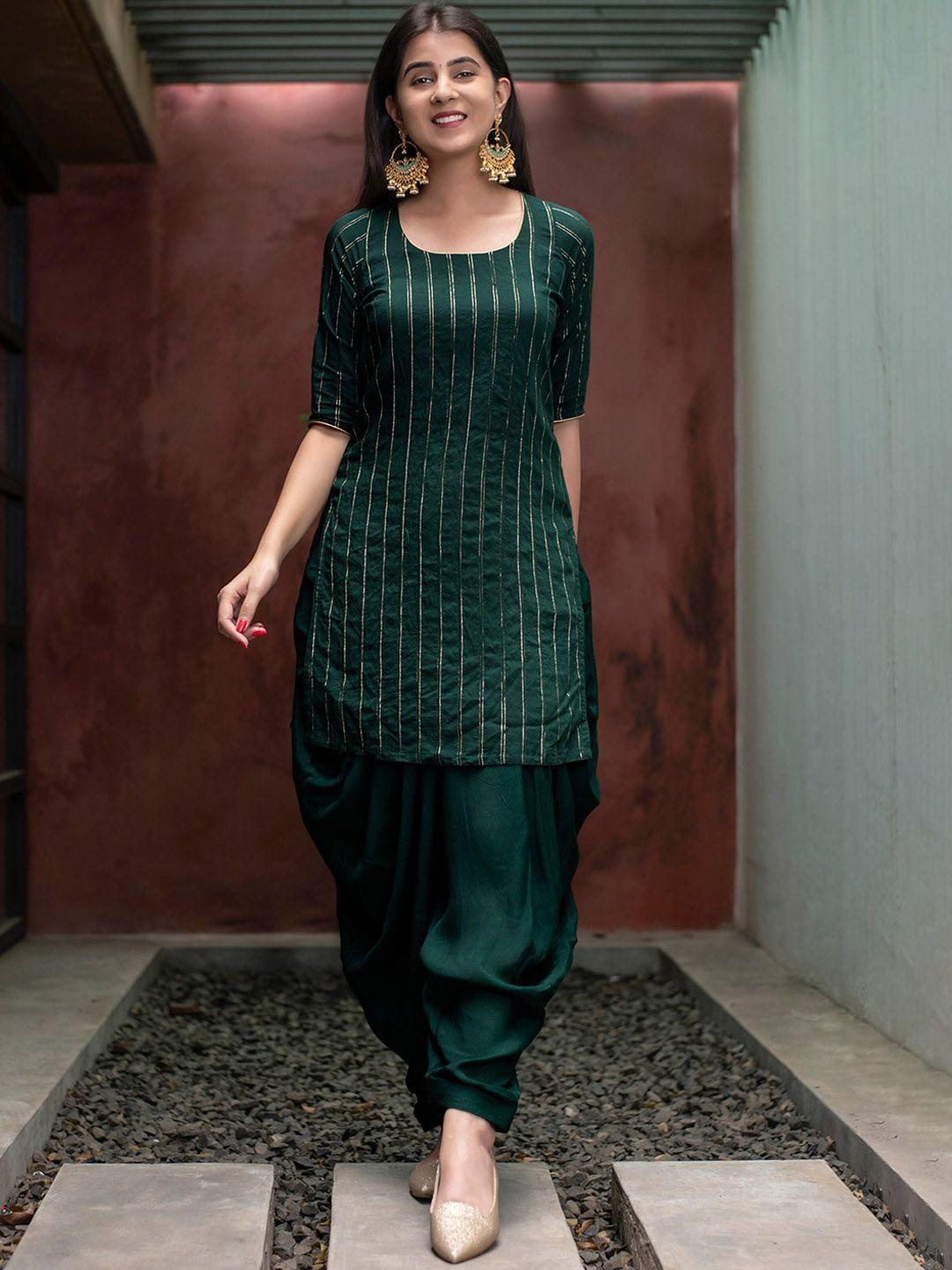 label shaurya sanadhya striped kurta with patiala