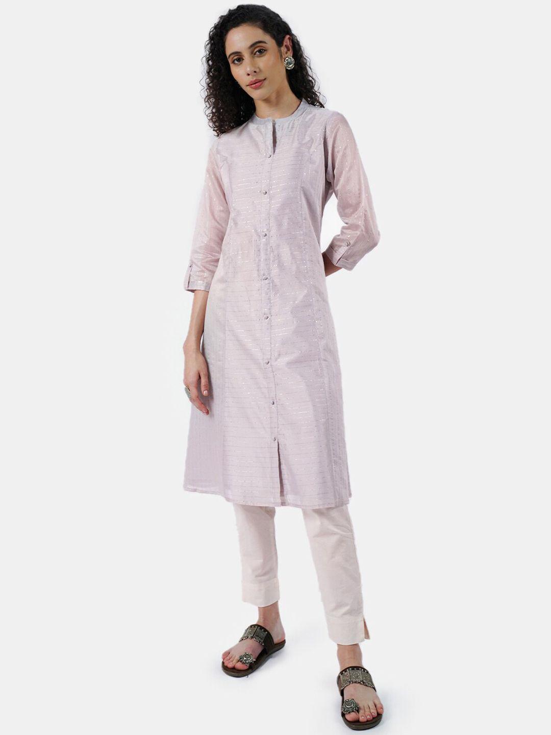 rmya striped zari a-line panelled kurta