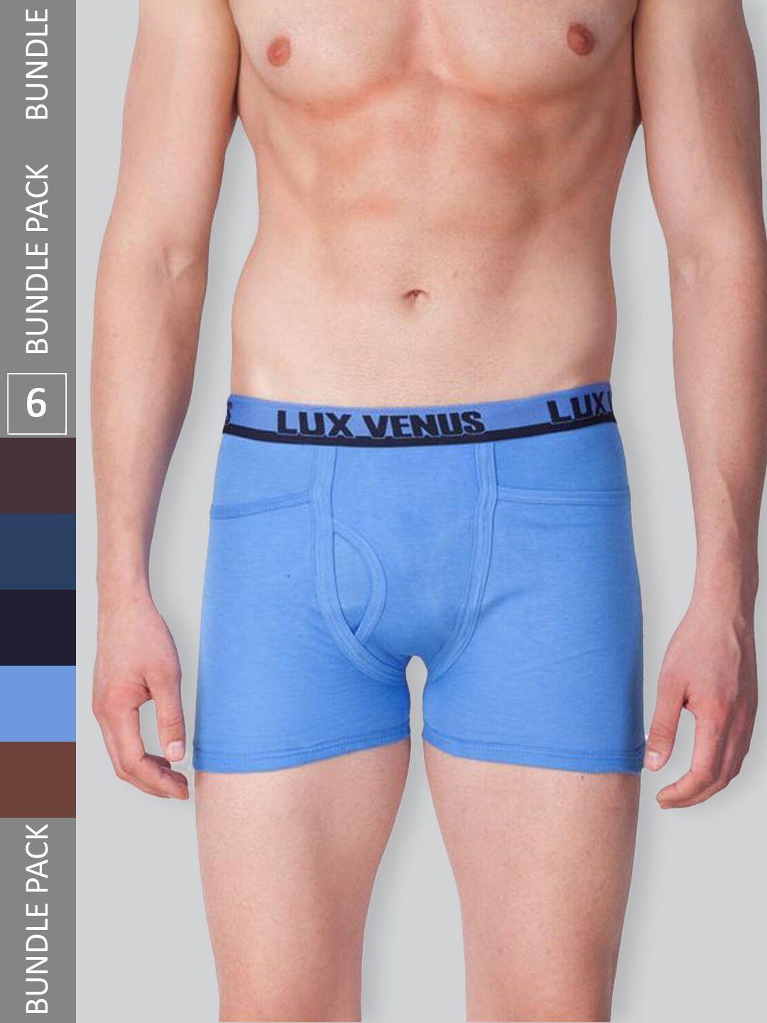 lux venus men pack of 8 mid-rise assorted pure cotton trunks venus_pkt_drw_ast_90_8pc