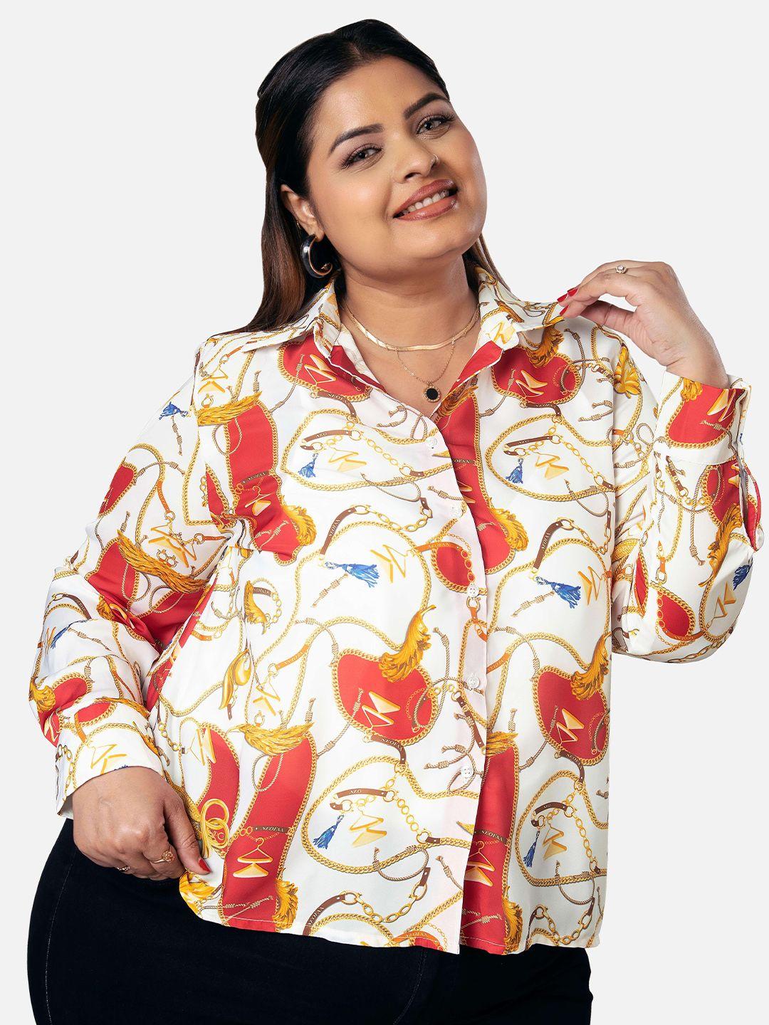 neofaa plus size ethnic mofits printed casual shirt