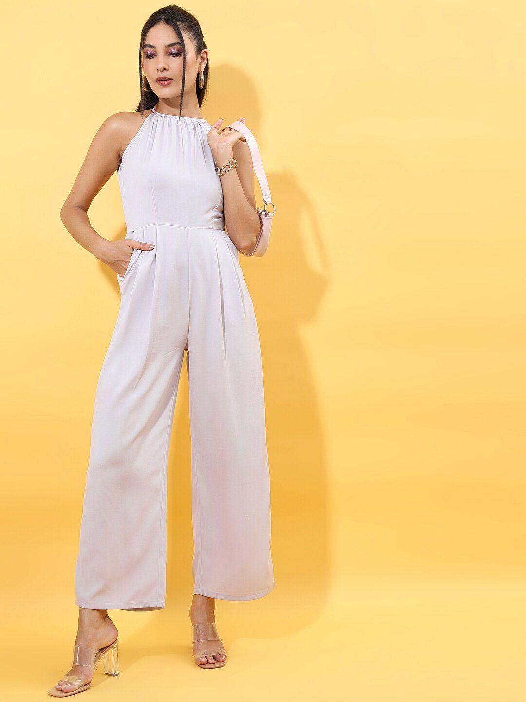 tokyo talkies halter neck basic jumpsuit