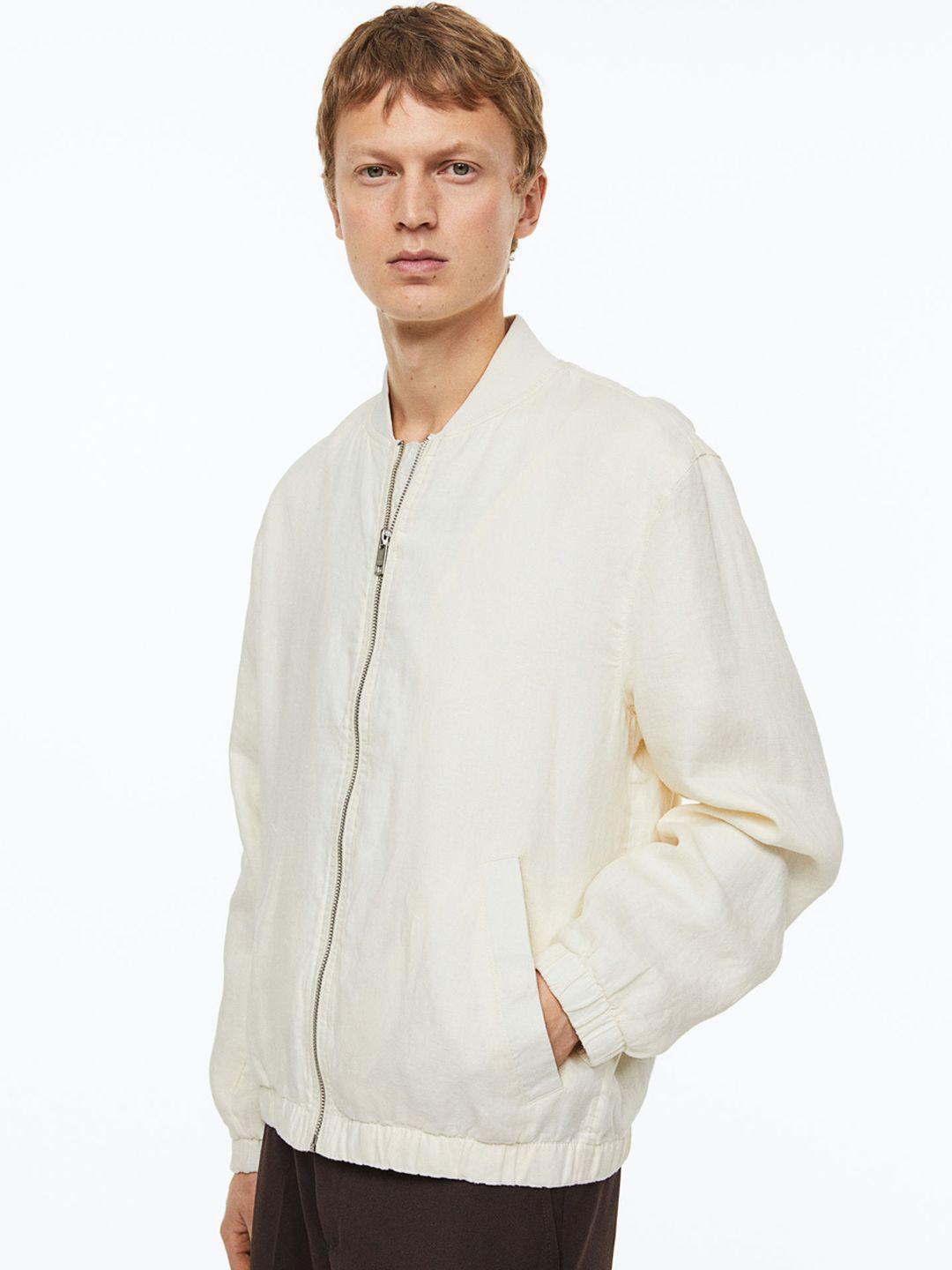 h&m men linen bomber jacket