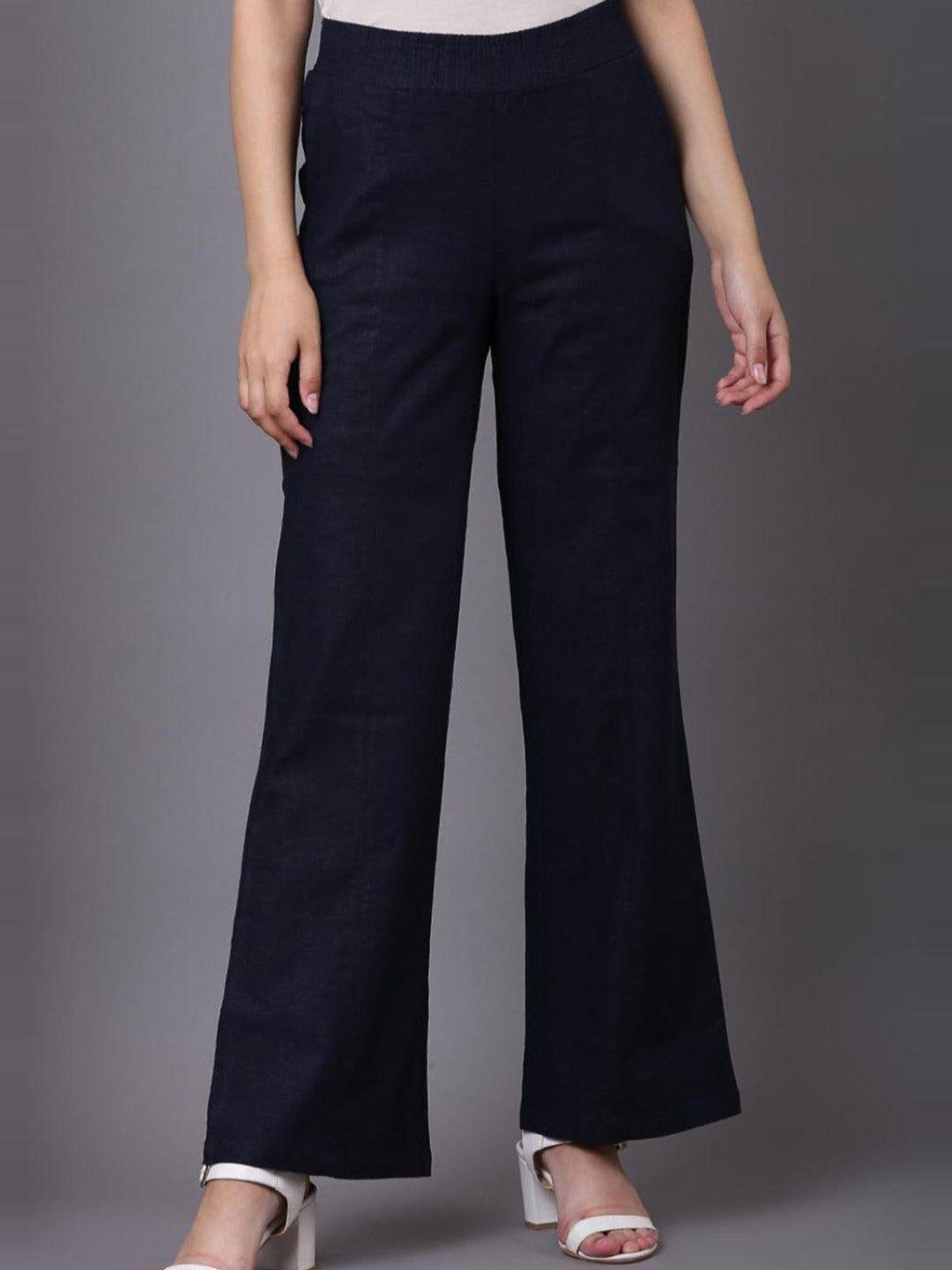 lakshita women relaxed flared easy wash bootcut trousers