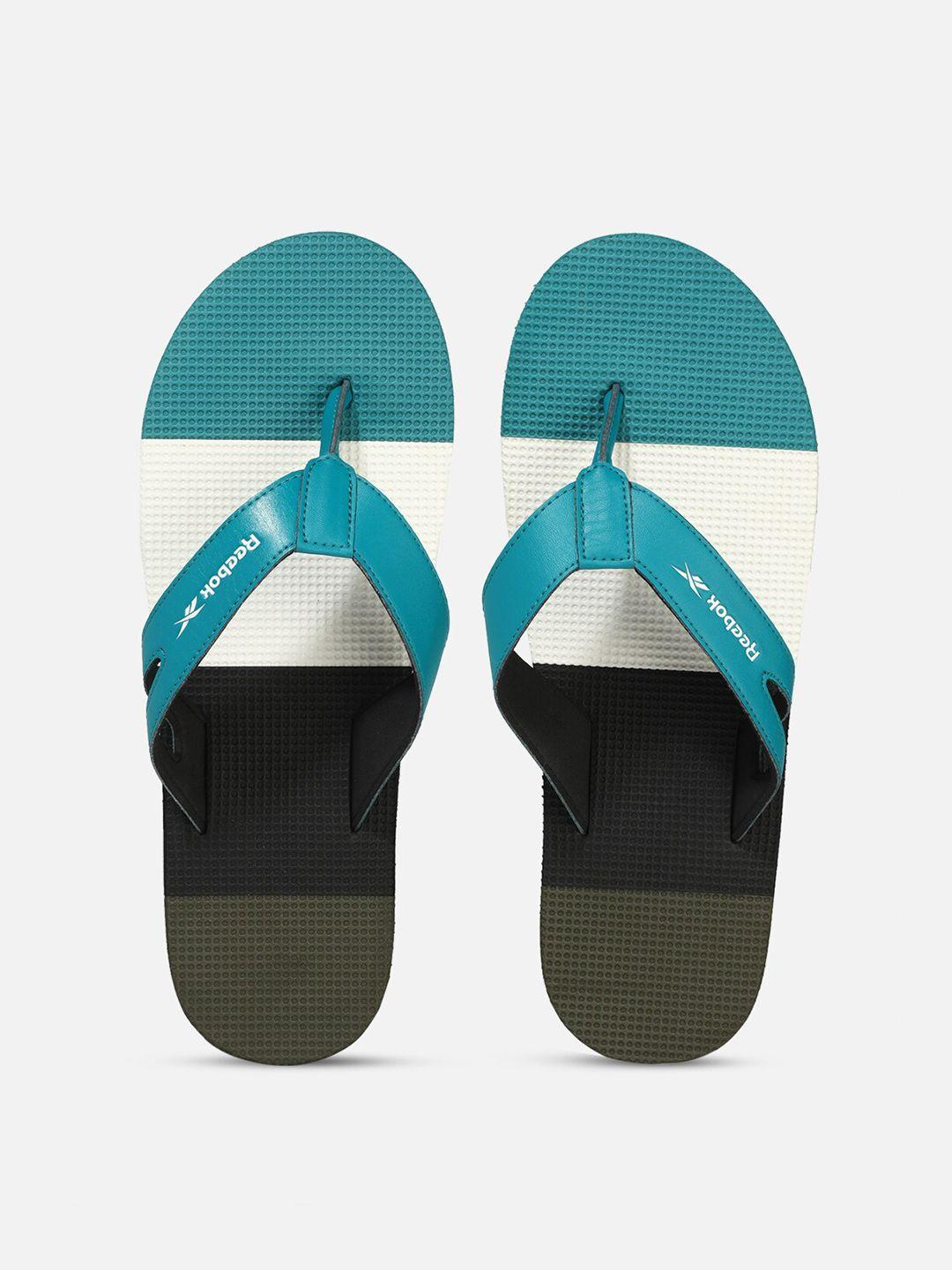 reebok men colourblocked jk flip pro thong flip flops