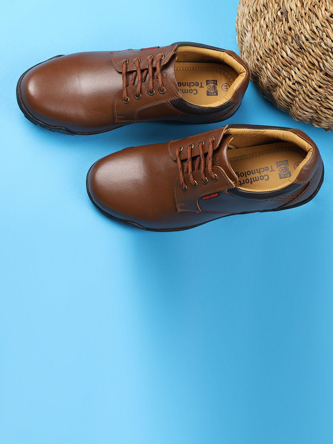 red chief men coffee brown leather sneakers